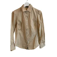  バーバリーロンドン BURBERRY LONDON レディース 長袖シャツ ストレッチ コットン ベージュ 40 FEA15-162【Z1826】