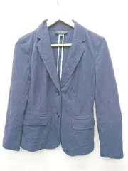 ◇ TALBOTS タルボット コットン100% 長袖 テーラードジャケット サイズ4 ネイビー レディース P  【1408200027220】のサムネイル