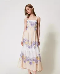 【未使用・新品】【公式正規取扱い】TWINSET(ツインセット) ワンピース ドレス サマードレス リネンドレス マキシ リネン インポート イタリア製のサムネイル