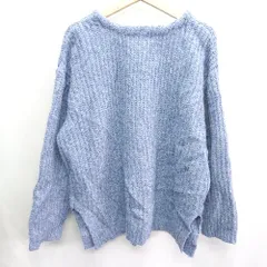 ◇ LOWRYS FARM ローリーズファーム 紐ボタン　ニット素材 長袖 カーディガン サイズF ブルー系 レディース E  【1408220038923】