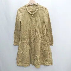 ◇ ⊇ bulle de savon　ビュルデサボン ウエスト紐 長袖 膝丈 ワンピース サイズM ブラウン系 レディース E  【1408220048298】のサムネイル