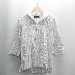 ◇ ⊂ CavariA キャバリア ストライプ柄 長袖 シャツ サイズ46 ホワイト メンズ E  【1408220049738】のサムネイル