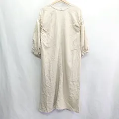 ◇ Riche glamour リシェグラマー 五分袖 ロング丈 ワンピース サイズM ベージュ レディース E  【1408220054671】のサムネイル