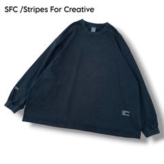 S.F.C ロゴ刺繍 クルーネック 長袖Tシャツ カットソー ブラック - メルカリ