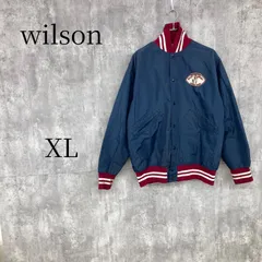 wilson ウィルソン スタジャン XL 紺 赤 USA製 80s 90s ヴィンテージ ナイロンジャケットブルゾン 刺繍ロゴ ワンポイント ストリート アメカジ ビッグシルエット オーバーサイズ 大きいサイズのサムネイル