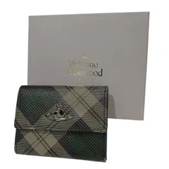 Vivienne Westwood タータンチェック柄二つ折りレザーミニウォレット 財布 小物 オーブ ヴィヴィアンウエストウッド