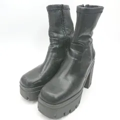 ■ Θ ROSESSENCE ローズエッセンス ショート 厚底ブーツ サイズM ブラック系 レディース E  【1409100003291】