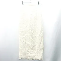 ◇ ◎●未使用● Θ Louere レース生地 ロング丈 タイト スカート サイズＬ オフホワイト レディース E  【1409100042313】