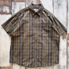 Wrangler ラングラー チェック柄 半袖シャツ カーキ系 メンズ