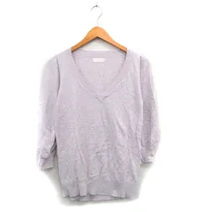 ジーナシス JEANASIS ニット セーター 七分袖 Vネック コットン シンプル F ピンク /KT25