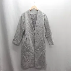 ◇ ⊇ TONAL トーナル 長袖 ノーカラーコート サイズ38 グレー レディース E  【1409240028840】