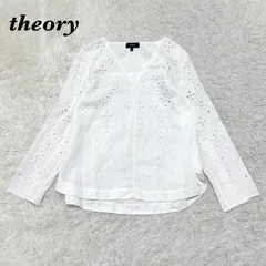 theory Vネック長袖カットソー S ホワイト レースのサムネイル