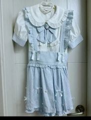 140cm】フリル付ギンガムチェック柄セットアップ 3点セット - メルカリ