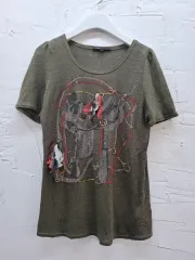 マージュ カーキ色 麻100％ 半袖 Tシャツのサムネイル