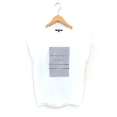 ロートレアモン LAUTREAMONT カットソー Tシャツ ボートネック プリント レイヤード プリント ノースリーブ 38 ホワイト 白 /TT
