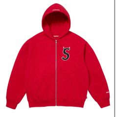 ⭕シュプリーム ジップアップ デビル S ロゴ フーデットスィートシャツ 