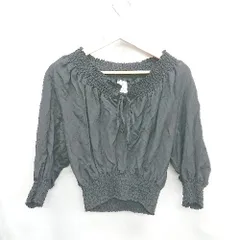 ◇ ⊂ Lil Ambition シャーリング 七分袖 カットソー サイズF ブラック レディース E  【1410100030880】