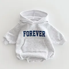 80サイズ【即納】ベビー服 FOREVERロゴパーカー つなぎ 男の子 女の子 ベビー 新生児 キッズ 子供 トドラー ベビーウェア プレゼント 出産祝い