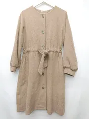 ◇ ⊇ MAJESTIC LEGON ノーカラー　ドロスト 長袖 ロング　コート サイズFREE ブラウン レディース P  【1410160009406】のサムネイル