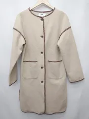 ◇ ⊇ AZUL BY MOUSSY ノーカラー　パイピング 長袖 ロング　コート サイズS ベージュ レディース P  【1410160009390】のサムネイル