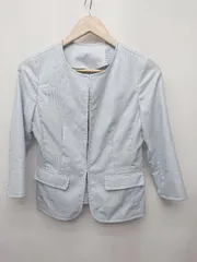 ◇ ⊂ THE SUIT COMPANY ノーカラー　きれいめ　薄手 長袖 ジャケット サイズ36 ブルー レディース P  【1410160009093】のサムネイル