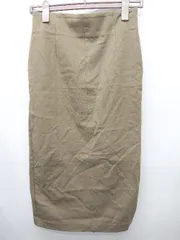 ◇ Θ LOUNGEDRESS ラウンジドレス バックジップ　スリット 膝下 タイト スカート サイズ1 カーキ レディース P  【1410160012802】のサムネイル