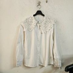 美品Rossa レースブラウス シルク100％ アイボリー サイズ42*CD72 