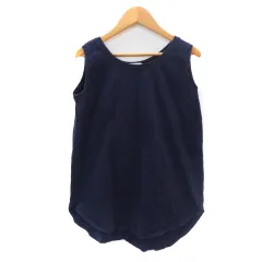 ナノユニバース nano universe カットソー ノースリーブ F 紺 ネイビー /YK17