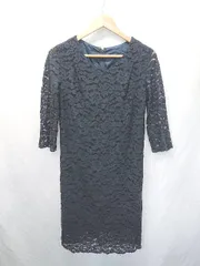 ◇ Θ Simplicite シンプリシテェ 花柄 レース 七分袖 膝丈 ワンピース ネイビー レディース E  【1410230021277】のサムネイル