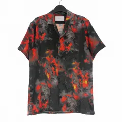 スタンプド STAMPD 19SS Pyre Shirt ファイヤープリント オープンカラーシャツ 半袖 S ブラック 黒のサムネイル