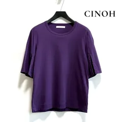 CINOH コットン 半袖 カットソー 38 パープル系 日本製 スリットスリーブ チノ Tシャツのサムネイル
