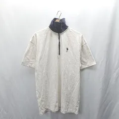 ◇ ⊂ ◎●未使用● MONO-MART 別注ワンポイント刺繍 半袖 ハーフジップカットソー サイズF アイボリー系 レディース E  【1410290008393】