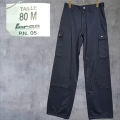 スペイン軍 実物 ユーロ ミリタリー カーゴパンツ ワーク ヘリンボーンツイル ギミック ネイビー 紺 軍パン Vintage Spanish Army Cargo Pants Military Work HBT Navy レングス Mサイズ相当のサムネイル