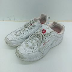 ◇ Θ FILA フィラ USS21086128 ディストレーサーハート スニーカー サイズ24.5 ホワイト レディース E 【1410290010464】