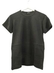 Tricom de Galson tricot COMME des GARCONS T 셔츠 반팔 둥근 국경 블랙 계열 다크 그레이 울 탑스