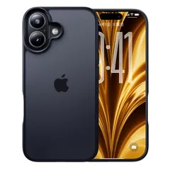 【米軍MIL新規格・指紋防止】CASEKOO iPhone 17 用 ケース 耐衝撃 滑り止め 指紋防止 米軍MIL規格 マット仕上げ ストラップホール付き 黄変防止 耐久性 カバーセット スマホスタンド付き あいふおん17ケース 6.3 インチ(マットブ 1