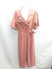 ◇ Θ w closet ダブルクローゼット ポロ襟 長袖 サロペット サイズM オレンジ系 レディース E  【1410290062029】のサムネイル