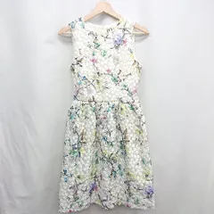 ◇ ⊂ DOUUOD ドゥドゥ 花柄 イタリア製 ノースリーブ ひざ丈 ワンピース サイズIT40 ホワイト系 レディース E  【1410290065457】のサムネイル