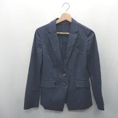 ◇ Θ green label relaxing コットン系 長袖 テーラードジャケット サイズ38 ネイビー レディース E  【1410290069301】