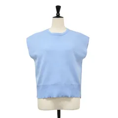 WRAPINKNOT ラッピンノット ニット ブルー サイズ:0(S) | ミラノリブ フレンチスリーブ トップス / 二ット | プルオーバー クルーネック コットン | 日本製 | トップス セーター【レディース】【中古】のサムネイル