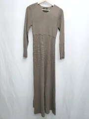 ◇ ⊇ Olu.　オルドット 袖スリット 長袖 ロング ニット　ワンピース サイズF ブラウン レディース P  【1411070000521】
