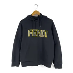 FENDI　フェンディ　FY0916　A4P4　ロゴプリント　プルオーバーパーカー　フーディ　サイズ46　ブラックのサムネイル