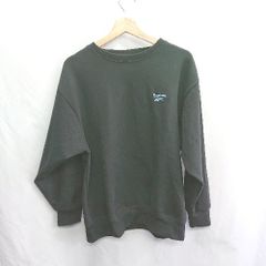 ◇ ⊇ Reebok リーボック ロゴ刺繍 長袖 スウェットトレーナー サイズL ブラック系 メンズ E 【1411210011684】
