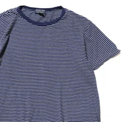 90's 00's ラルフローレン ポロジーンズ ボーダー クルーネック コットン Tシャツ 半袖 (L) 紺×白 シングルステッチ 旧タグ オールド POLO アメリカ古着 USED ビンテージ ヴィンテージのサムネイル