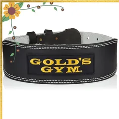 ゴールドジム(GOLD'S GYM) 定番人気！高強度のトレーニングレザーベルト 初心者～上級者 体幹腹圧の安定、怪我防止に！スクワット デッドリフト G3368 BK M(75~85cm) 1のサムネイル