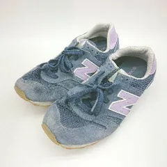 ◇ Θ NEW BALANCE メッシュ切替 ローカット スニーカー シューズ サイズ24.5 ネイビー パープル レディース E  【1411280003022】のサムネイル