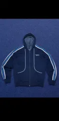 アディダス オリジナル ネイビー フードジップアップ M