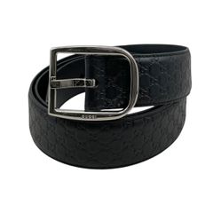 GUCCI グッチ 510309 マイクログッチシマ レザー シルバー金具ベルト