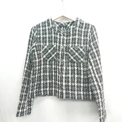 ◇ ⊇ coca コカ 長袖 ツイードジャケット サイズM ブラック　ホワイト レディース E  【1411280007679】