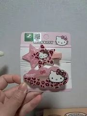 ハローキティ ピンク レオパード ヘアクリップ セット